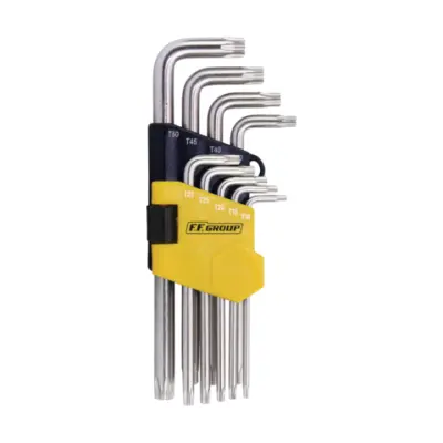 Chei torx cu protecŢie cu braŢ lung, 9 buc�